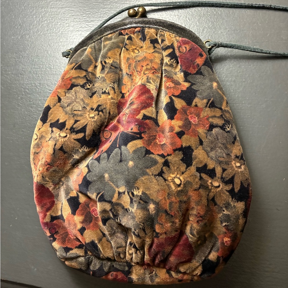 Small velvet floral purse